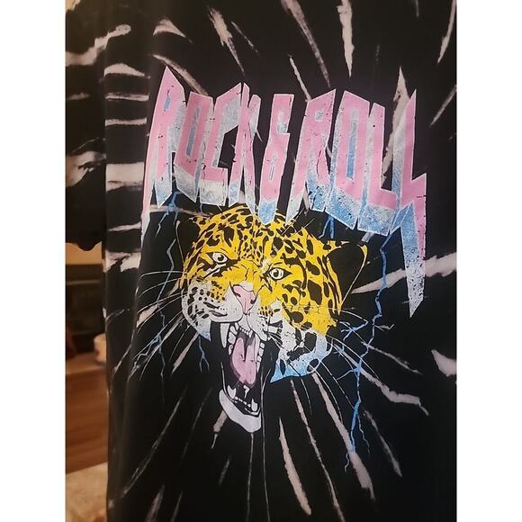 Zutter Rock & Roll Graphic Tee Leopard French Terry Cloth XL A99 Nice Soft - Picture 2 of 5
